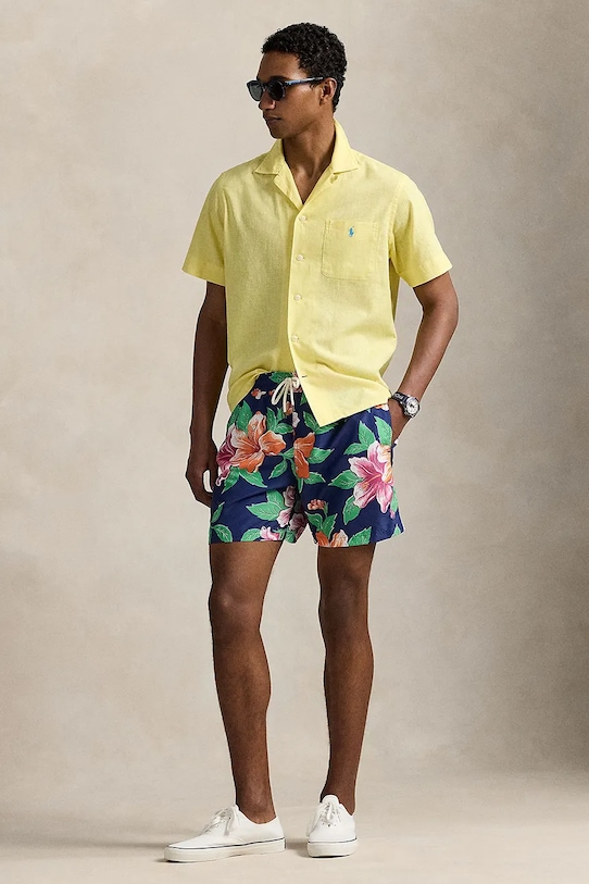 Plavkové šortky Polo Ralph Lauren kvetinový modrá 710963321