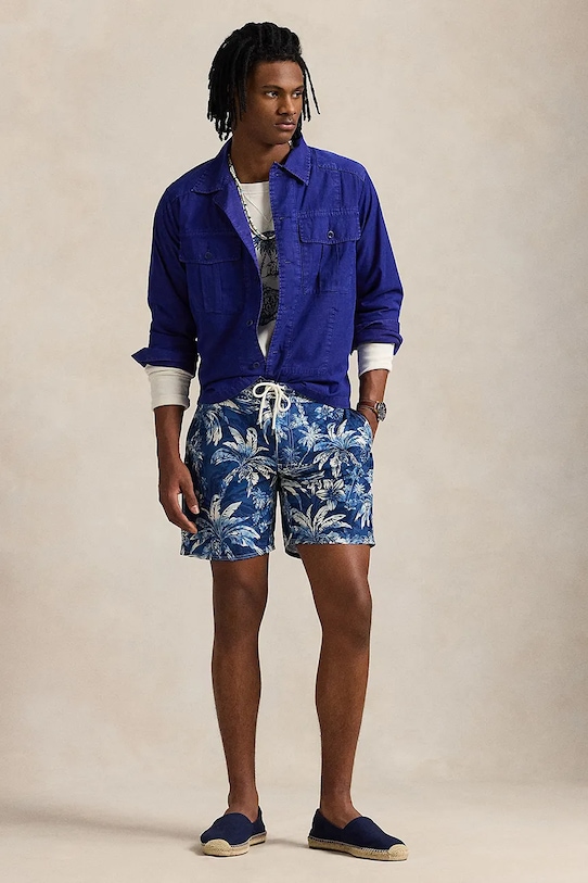 Купальні шорти Polo Ralph Lauren квіти темно-синій 710957409