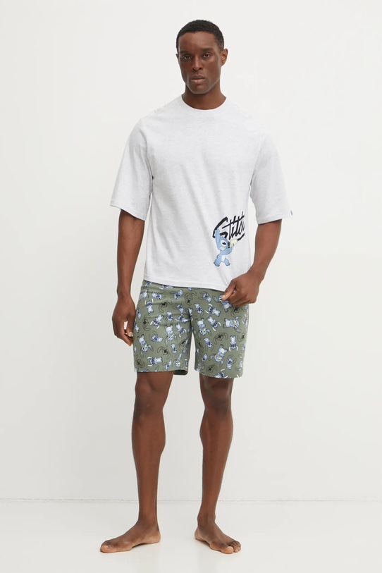 United Colors of Benetton tricou de pijama din bumbac LILO&STITCH 30964M01Y gri SS25