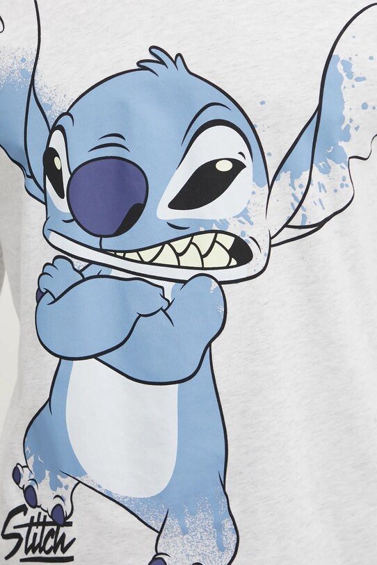United Colors of Benetton camasa cu maneca lunga din bumbac LILO&STITCH 3VR54M01X gri