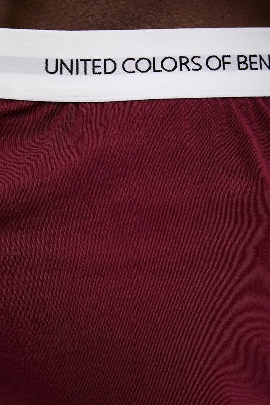 United Colors of Benetton spodnie piżamowe bawełniane bordowy 30964F00V