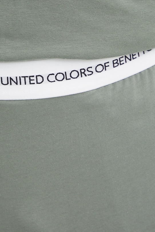 Bavlněné pyžamové kalhoty United Colors of Benetton zelená 30964F00V