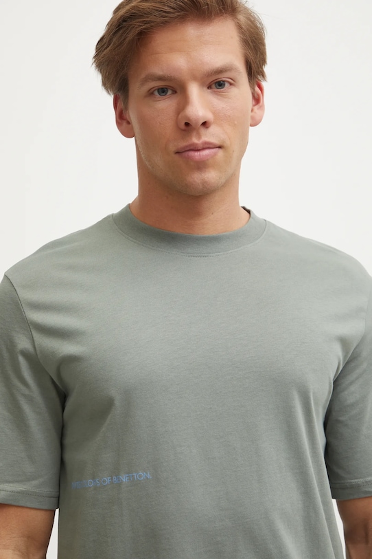 Odzież United Colors of Benetton t-shirt piżamowy bawełniany 30964M01W szary