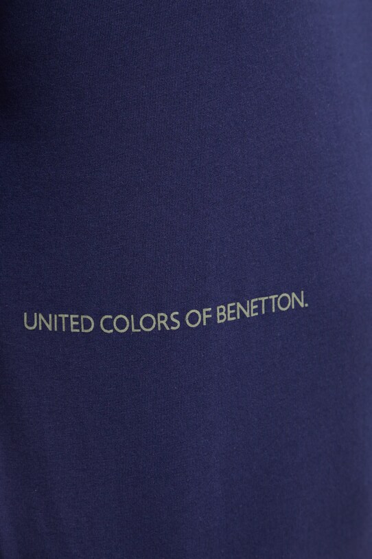 Бавовняна піжамна футболка United Colors of Benetton темно-синій 30964M01W