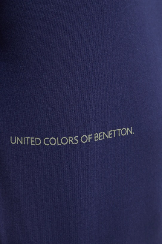 United Colors of Benetton t-shirt piżamowy bawełniany granatowy 30964M01W