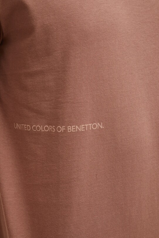 United Colors of Benetton tricou de pijama din bumbac maro 30964M01W