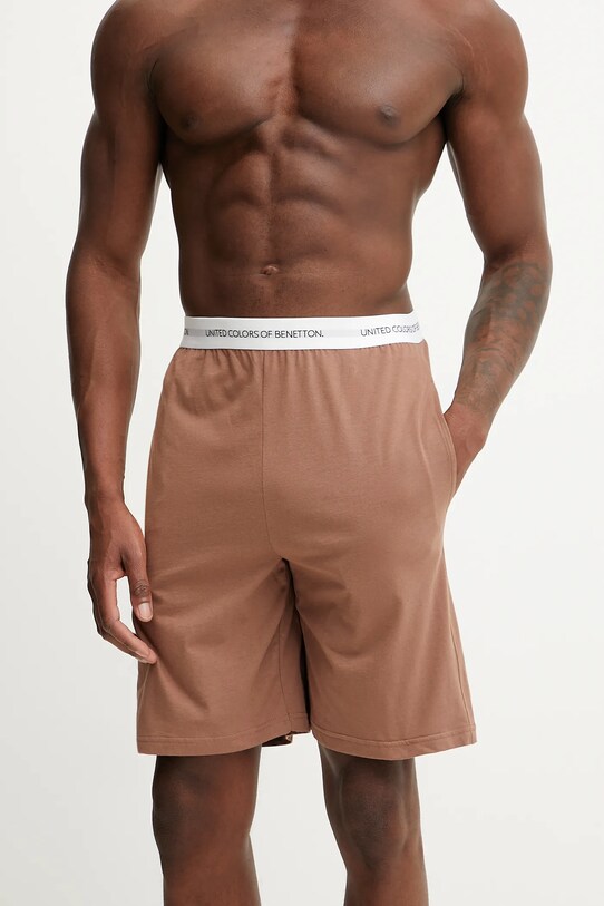United Colors of Benetton pantaloni scurți de pijama din bumbac fund maro 30964900D