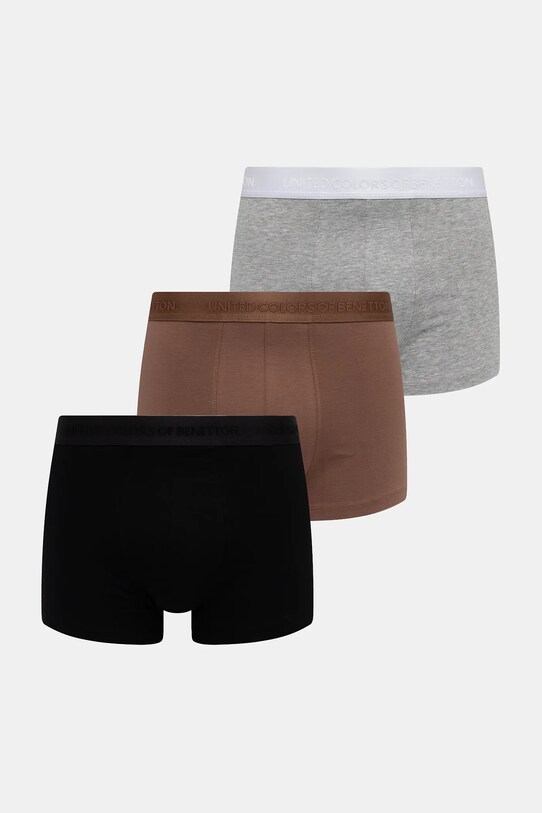 United Colors of Benetton boxeri 3-pack boxeri gri 3OP82X01E