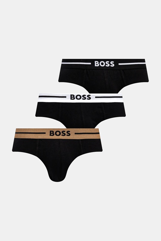 BOSS slipy 3-pack dzianina czarny 50532462