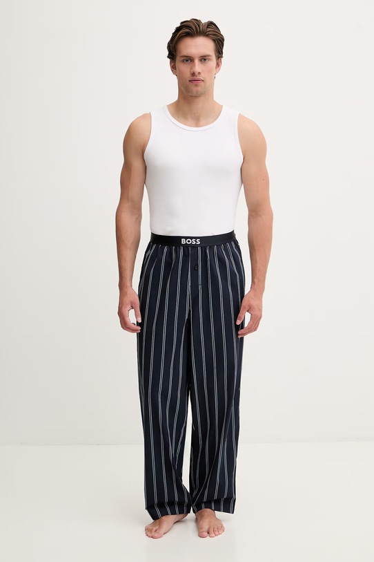 BOSS pyžamové kalhoty pánské bavlněné 50540594 námořnická modř SS26