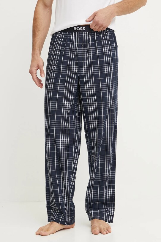 BOSS pantaloni pijama bumbac fund bleumarin 50540594