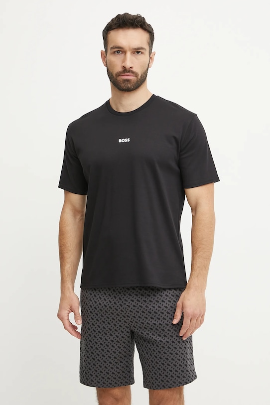 BOSS pamut pizsama dzsörzé fekete 50540613