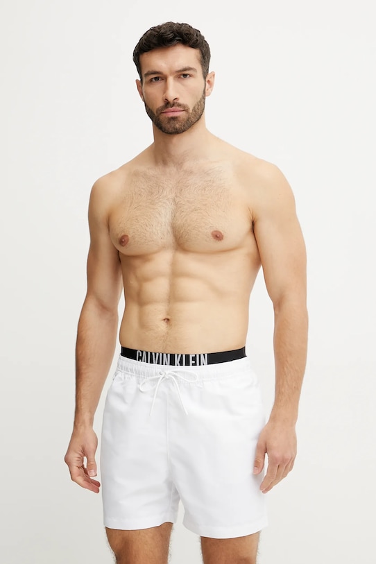 Calvin Klein szorty kąpielowe Planet friendly biały KM0KM01093