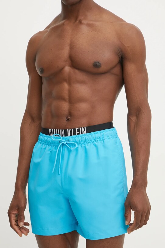Plavkové šortky Calvin Klein KM0KM01093 modrá SS25