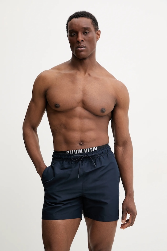 Kopalne kratke hlače Calvin Klein KM0KM01093 mornarsko modra SS25