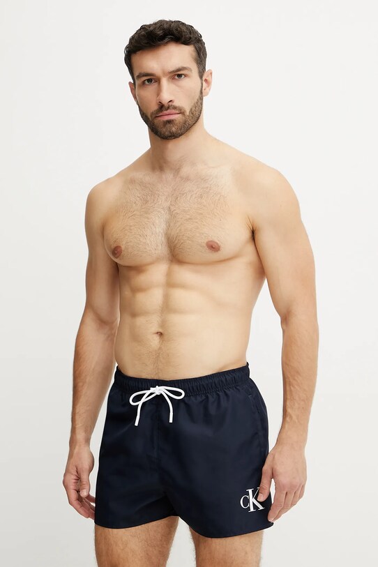 Calvin Klein szorty kąpielowe Planet friendly granatowy KM0KM01099
