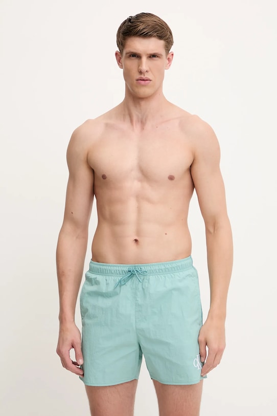 Μαγιό Calvin Klein Planet friendly τιρκουάζ KM0KM01102