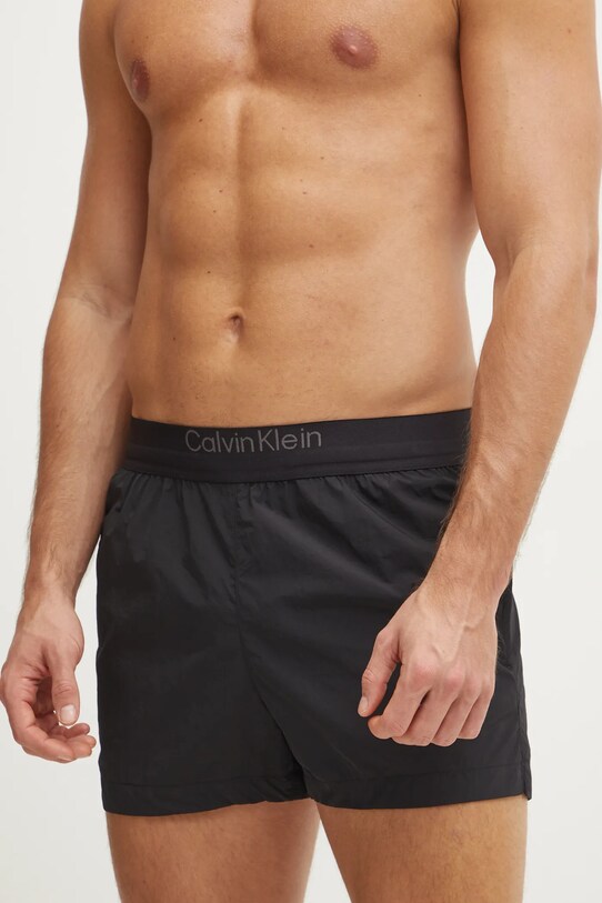 Plavkové šortky Calvin Klein Planet friendly čierna KM0KM01105