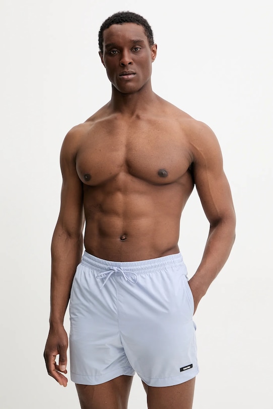Plavkové šortky Calvin Klein modrá KM0KM01111