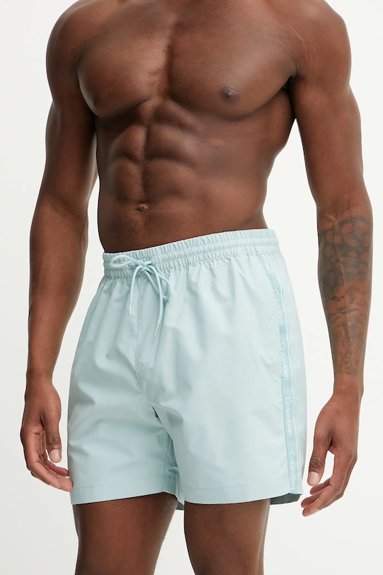 Calvin Klein szorty kąpielowe KM0KM01109 turkusowy SS25