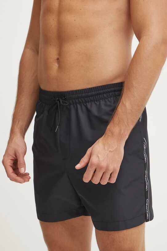 Calvin Klein szorty kąpielowe aplikacja czarny KM0KM01109