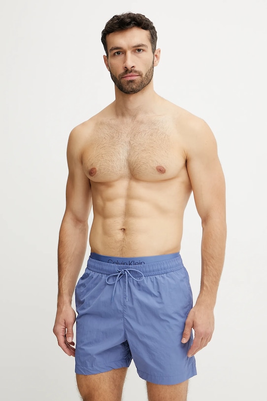 Calvin Klein szorty kąpielowe Planet friendly niebieski KM0KM01104