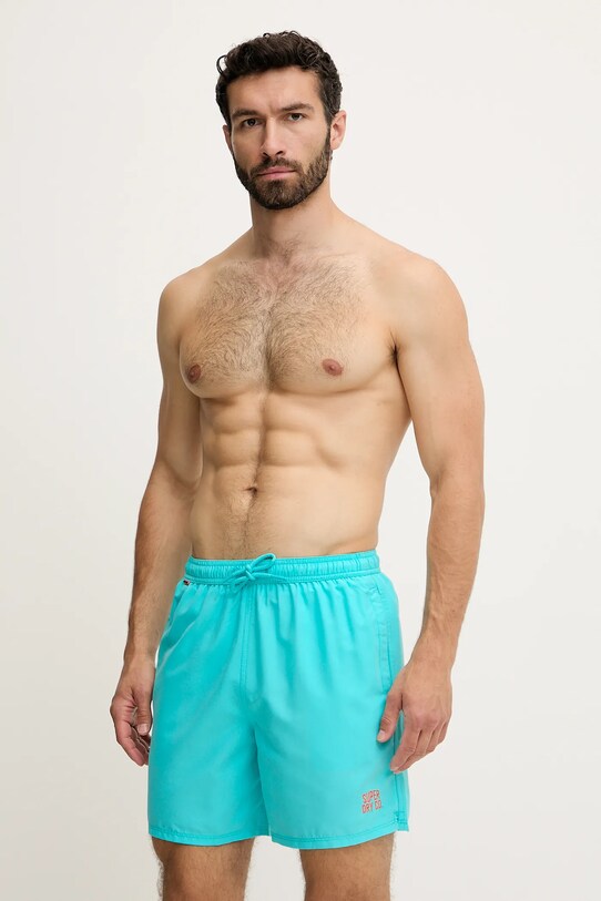 Superdry pantaloncini da bagno Planet friendly turchese M3010256A.9WT