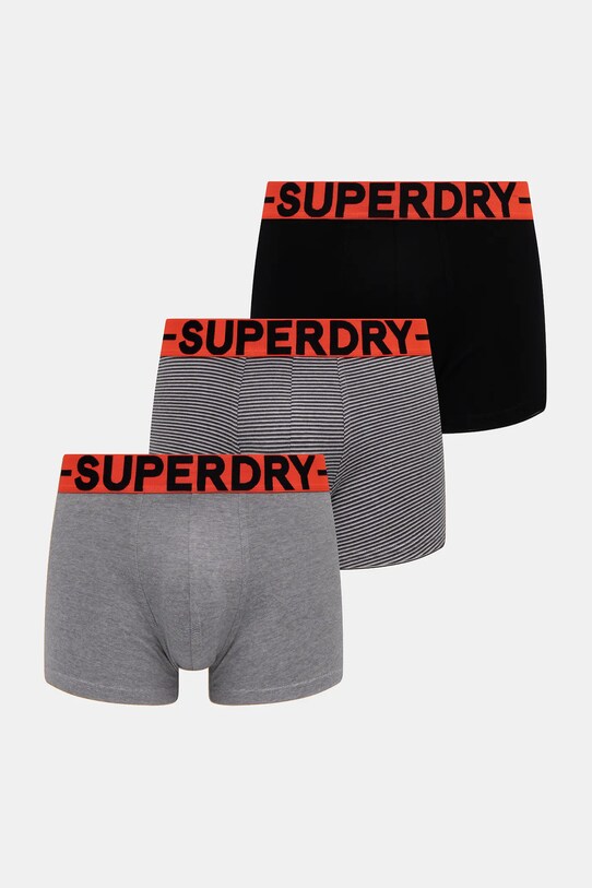 Superdry boxeralsó 3 db sima fekete M3110450B.B2L