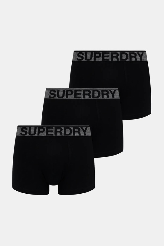 Boxerky Superdry 3-pack pletenina černá M3110450B.C4Y