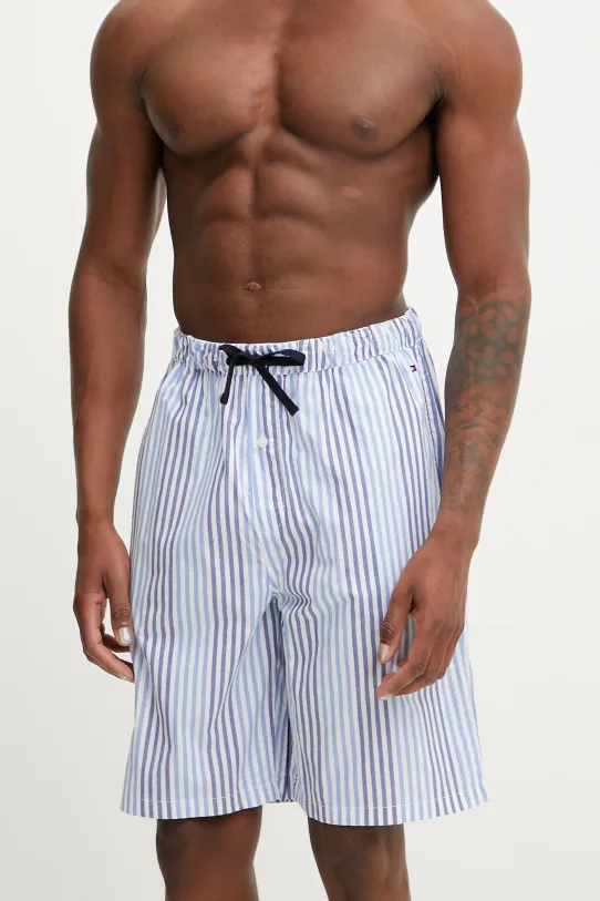Βαμβακερή πιτζάμα σορτς Tommy Hilfiger βαμβάκι μπλε UM0UM03530