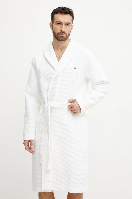 Βαμβακερό μπουρνούζι Tommy Hilfiger UM0UM03524 λευκό SS25