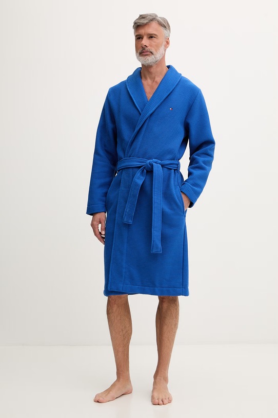 Tommy Hilfiger kućni ogrtač za muškarce od pamuka plava UM0UM03524