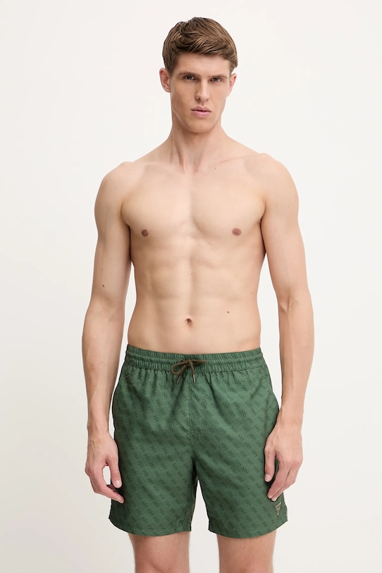 Guess szorty kąpielowe Planet friendly zielony F5GT00.WG2D2