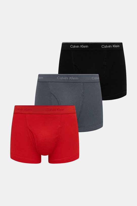Bavlněné boxerky Calvin Klein Underwear 3-pack směs červená 000NB4002A