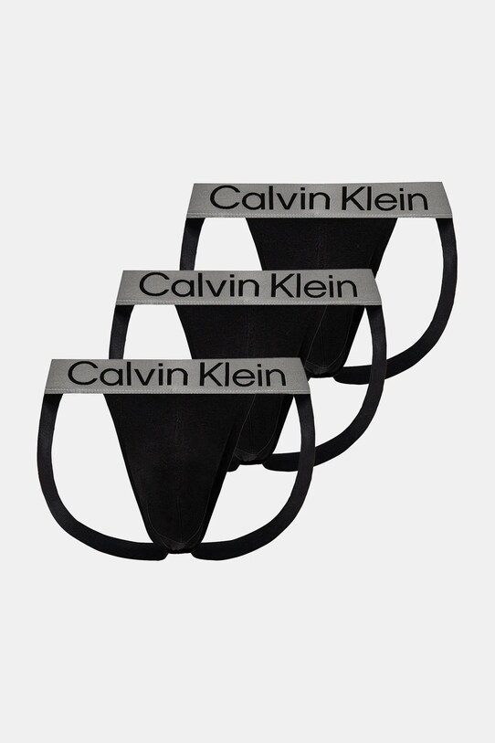 Труси джоки (jockstrap) Calvin Klein Underwear 3-pack трикотаж чорний LV00NB4121