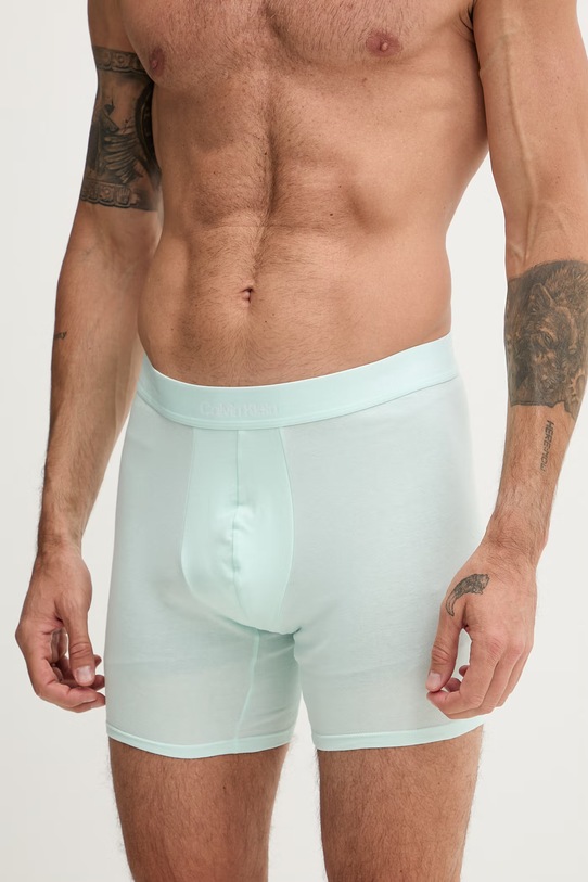 Odzież Calvin Klein Underwear bokserki męskie z bawełną 3-pack LV00NB4394 turkusowy