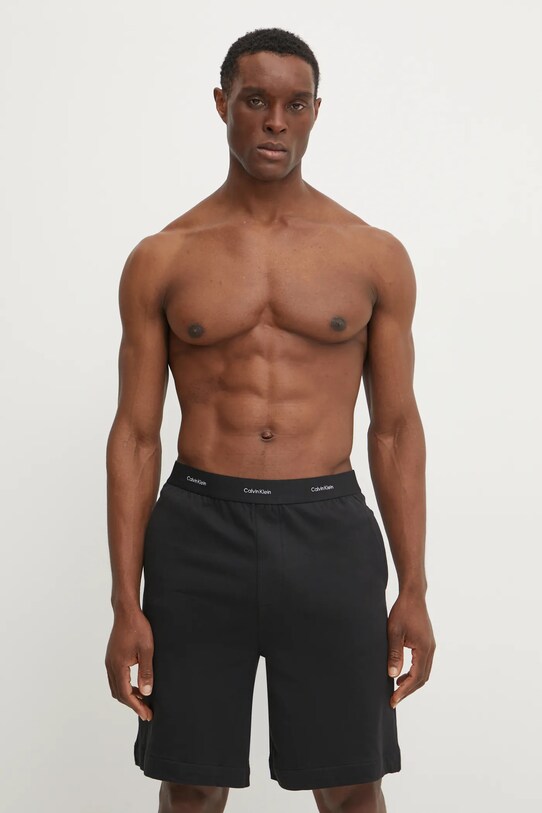 Pižama kratke hlače Calvin Klein Underwear Pletenina črna 000NM2707E
