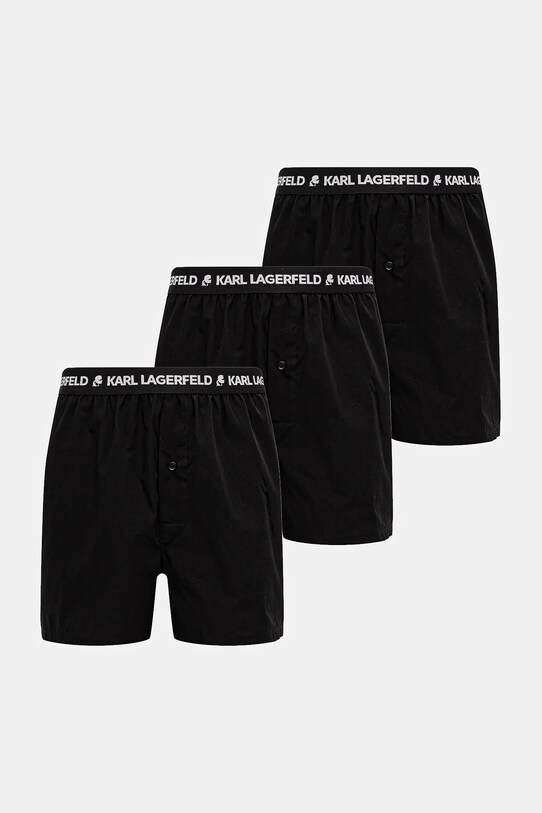 Karl Lagerfeld boxeri de bumbac 3-pack boxeri deschisi negru A1M47116