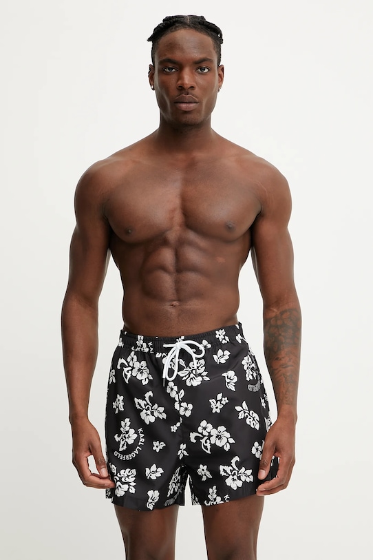 Karl Lagerfeld szorty kąpielowe kwiaty czarny A2M46035