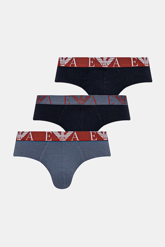 Emporio Armani Underwear slipy 3-pack dzianina niebieski EM000258.AF10778