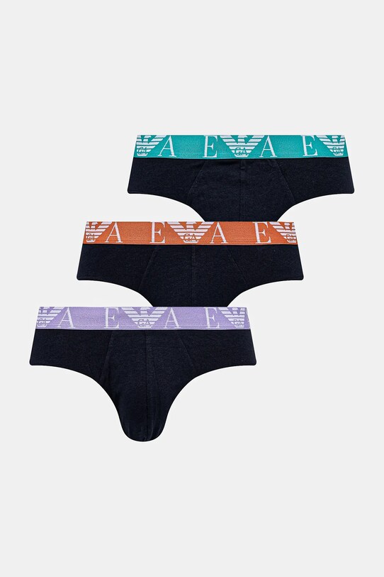 Сліпи Emporio Armani Underwear 3-pack дрібний узор темно-синій EM000258.AF10778
