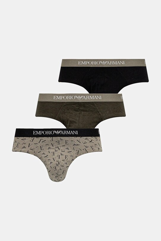 Emporio Armani Underwear slipy bawełniane 3-pack bawełna zielony EM000256.AF10800