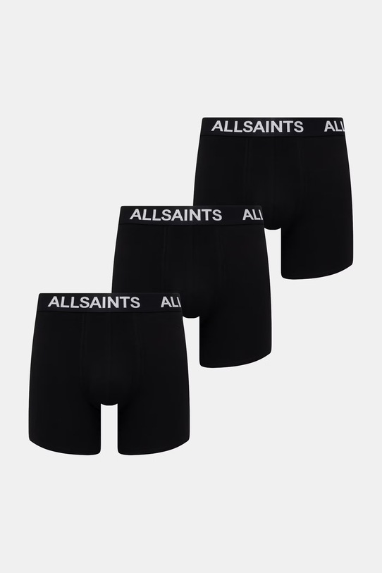 AllSaints boxerky pánské s bavlnou 3-pack pletenina černá M286XB.449752