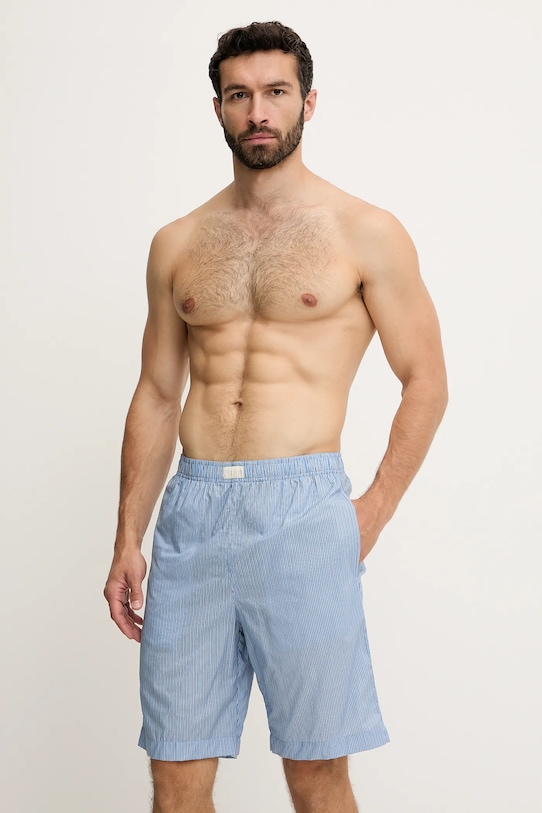 United Colors of Benetton pantaloni scurți de pijama din bumbac fund albastru 4XGJ49006