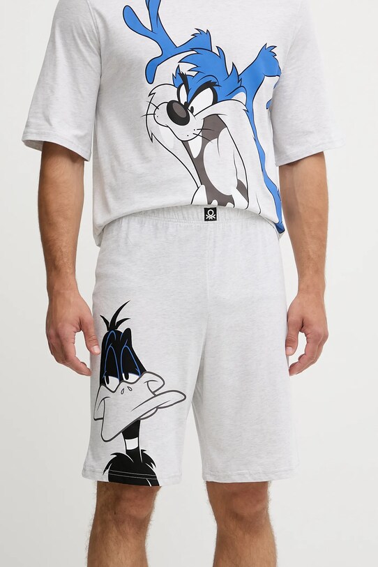 United Colors of Benetton pijamale de bumbac gri 30964P02V