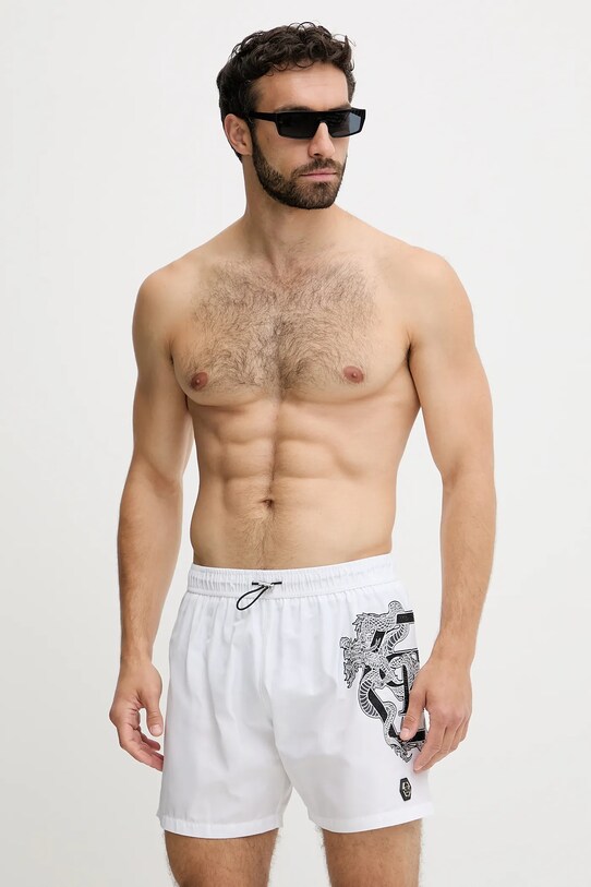 Philipp Plein szorty kąpielowe biały PM25MBM01