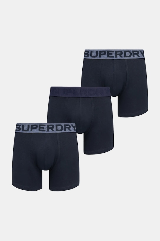 Boxerky Superdry 3-pack pletenina námořnická modř M3110452C