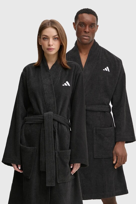 adidas Performance szlafrok nadruk czarny JG5823