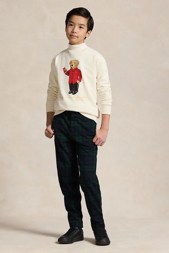 Detská bavlnená mikina Polo Ralph Lauren béžová 323961412001