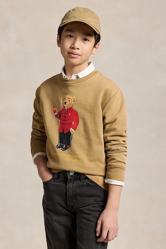 Detská bavlnená mikina Polo Ralph Lauren bavlna zelená 323961412002